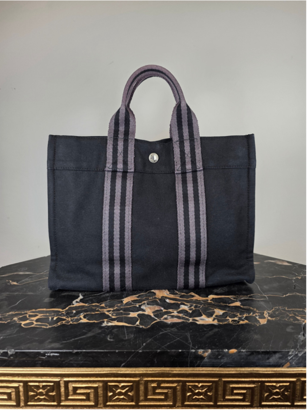 HERMÈS Archival Herline Fourre-Tout PM Tote - Deep Navy